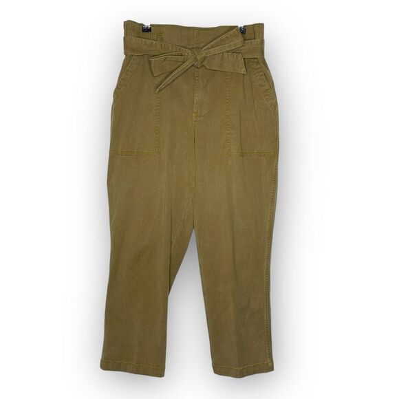 Cabi 5693 Paperbag Khaki Discovery Cropped Trouser Pants Tan Brown Women’s Sz 8 - Picture 1 of 10